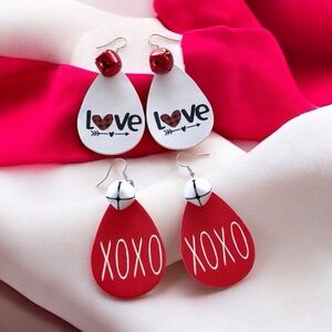 🆕 Spread the Love Faux Leather Earrings with Bells